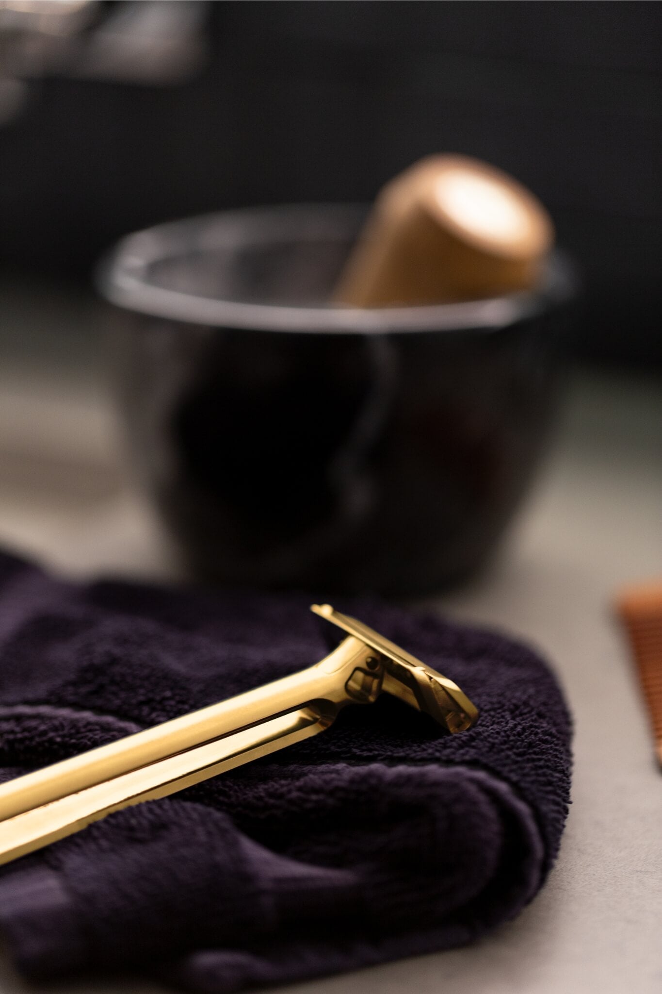 Fathers Day Shaving Gifts on Bathroom Counter